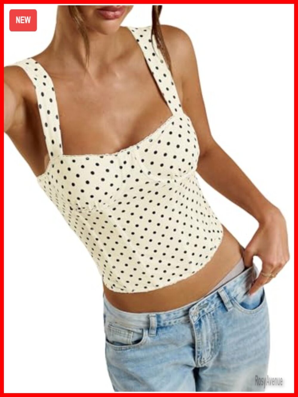 Polka Dots Corset Top Y2k Sleeveless Bustier Crop Top